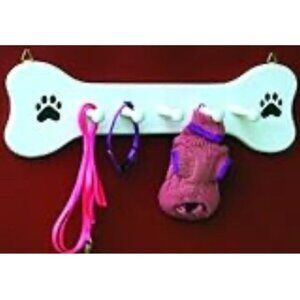 Wooden Dog Bone Leash Holder Large 19.5 x 5.75
